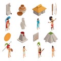 Maya Civilization Isometric Icons Royalty Free Stock Photo