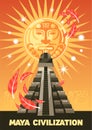 Maya Civilization Vertical Poster Royalty Free Stock Photo