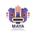 Maya logo original design, American indian tribal sign vector Illustration on a white background