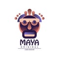 Maya logo original design, ethnic emblem, Aztec sign vector Illustration on a white background