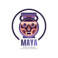 Maya logo original design, tribal emblem vector Illustration on a white background