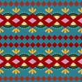 Maya motif geometric drawing seamless pattern colorful background for fashion textile print Royalty Free Stock Photo