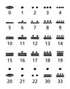 Maya numerals, black and white, numeral system of Maya civilization Royalty Free Stock Photo