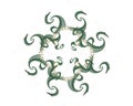 Maya ornaments and stylized fractal patterns