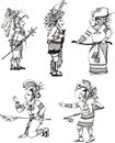 Maya people characters Royalty Free Stock Photo