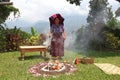 Maya priest performing ritual Royalty Free Stock Photo