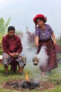 Maya priests performing ritual Royalty Free Stock Photo