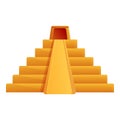 Maya pyramid icon, cartoon style