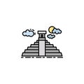 Maya pyramid, Mexico, building icon. Element of history color icon for mobile concept and web apps. Color Maya pyramid, Mexico,