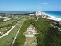 El Rey ruin aerial view in Cancun, Quintana Roo, Mexico