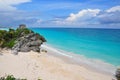 Maya ruins on the Caribbean Beach, Mexico Royalty Free Stock Photo