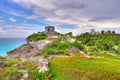 Maya ruins on the Caribbean Beach, Mexico Royalty Free Stock Photo