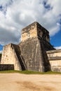 Maya Temple Above Ancient Ball Game Court at Chichen Itza, Mexico Royalty Free Stock Photo