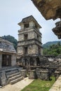 Maya temple ruins with palace and observation tower, Palanque, Chiapas, Mexico Royalty Free Stock Photo