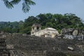 Maya temple ruin stairs with palace and observation tower, Palanque, Chiapas, Mexico Royalty Free Stock Photo