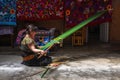 Maya Woman Weaving Textile, Chiapas, Mexico