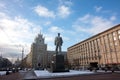 Mayakovsky monument in the center of Triumphalnaya square in Moscow Royalty Free Stock Photo