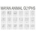 mayan animal glyphs Royalty Free Stock Photo