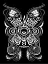 Mayan Aztec Concept Stylized Symbol Vector illustration, Tattoo Tribal Style