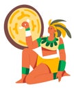 Mayan or aztec emperor or king, warrior soldier Royalty Free Stock Photo