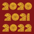 Mayan calendar style illustration Royalty Free Stock Photo