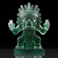 Mayan glass statue. exhibition in the museum