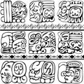 Mayan Glyphs Set Royalty Free Stock Photo