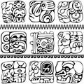 Mayan Glyphs Set Royalty Free Stock Photo