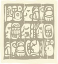 Mayan Glyphs Woodblock