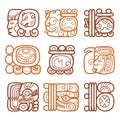 Mayan glyphs, writing system and language design Royalty Free Stock Photo