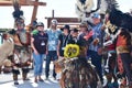 Mayan Indian Dancers with Tourists Royalty Free Stock Photo