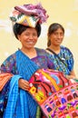 Mayan Indian woman sells weavings - Antigua Royalty Free Stock Photo