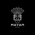 Mayan mask logo design vector