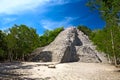 Mayan Nohoch Mul pyramid in Coba Royalty Free Stock Photo
