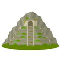 Mayan pyramid. Ancient American culture. Building in green jungle