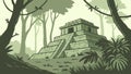 Mayan pyramid ancient ruins, historical site Mexico vector design Generative AI Royalty Free Stock Photo