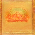 Mayan Pyramid, Chichen-Itza, Mexico - grunge abstract background Royalty Free Stock Photo