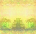 Mayan Pyramid, Chichen-Itza, Mexico - grunge abstract background Royalty Free Stock Photo