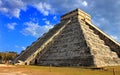 Mayan pyramid at equinox day