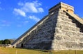 Mayan pyramid at equinox day