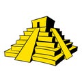 Mayan pyramid icon cartoon