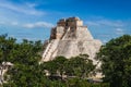 Mayan pyramid Pyramid of the Magician Adivino in Uxmal, Mexic Royalty Free Stock Photo