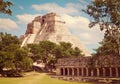 Mayan pyramid Pyramid of the Magician in Uxmal Royalty Free Stock Photo