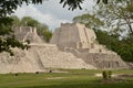 Mayan pyramids Edzna before the rain. Yucatan, Campeche, Mexico. Royalty Free Stock Photo