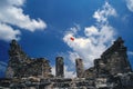 Mayan Ruin and Parachute Royalty Free Stock Photo