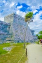 Mayan ruins Archeology area in Tulum. Yucatan
