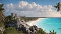 Tulum, mexico, stunning mayan ruins overlooking a fantastic beach, a must see destination. (2) Royalty Free Stock Photo