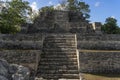 Mayan staircase, Great Calakmul pyramid, Amazing architecture ruins, awesome Mexico latin preHispanic culture, ancient building va
