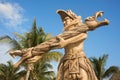 Mayan statue near Cancun Royalty Free Stock Photo