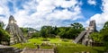 Mayan Temples of Gran Plaza or Plaza Mayor at Tikal National Park - Guatemala Royalty Free Stock Photo